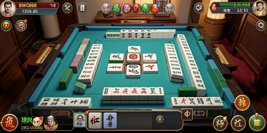 Screenshot gameplay BWO888 menunjukkan papan Mahjong yang menarik.