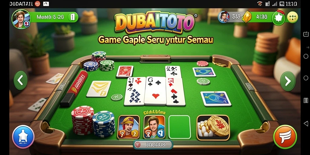 Tampilan gameplay DUBAITOTO yang menampilkan keseruan permainan Gaple.