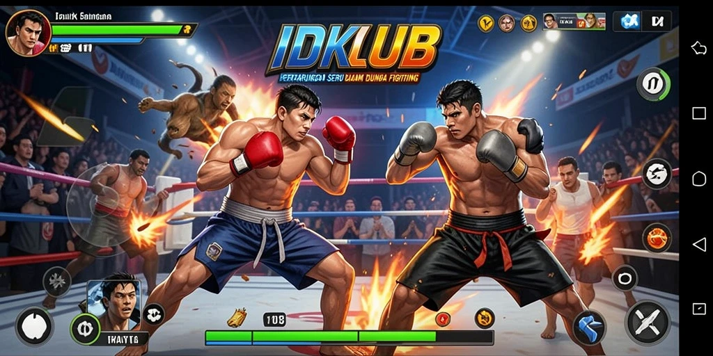 Screenshot menunjukkan momen pertarungan epik di IDKLUB.