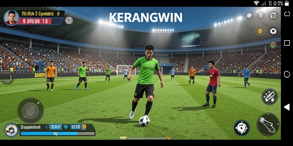 Tangkapan layar dari gameplay KERANGWIN yang menampilkan aksi di lapangan.