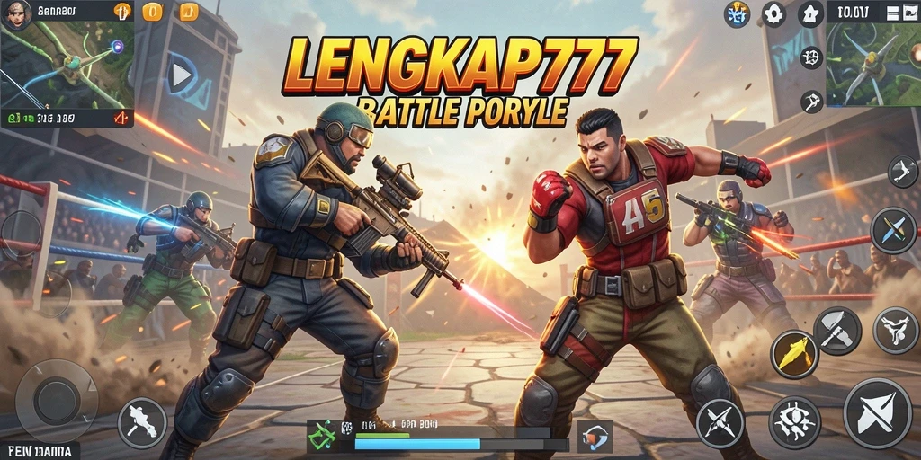 Tampilan aksi seru dari gameplay Battle Royale LENGKAP777.