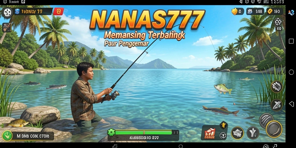 Tampilan gameplay NANAS777 dengan aksi memancing yang seru.