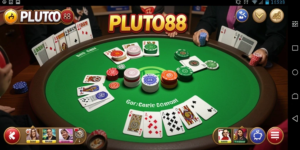 Tampilan gameplay seru dalam permainan Gaple PLUTO88.