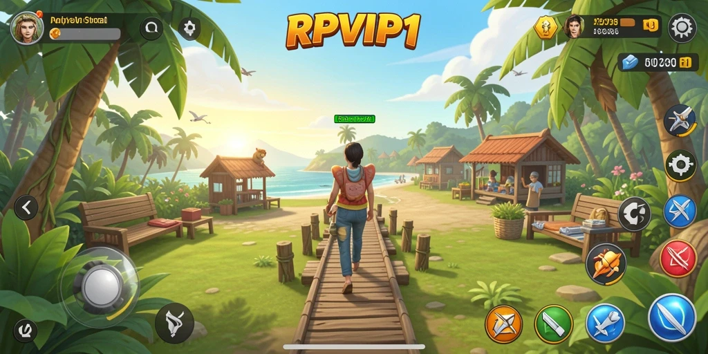 Tampilan gameplay menarik dari RPVIP1 dengan karakter lucu dan penuh warna.