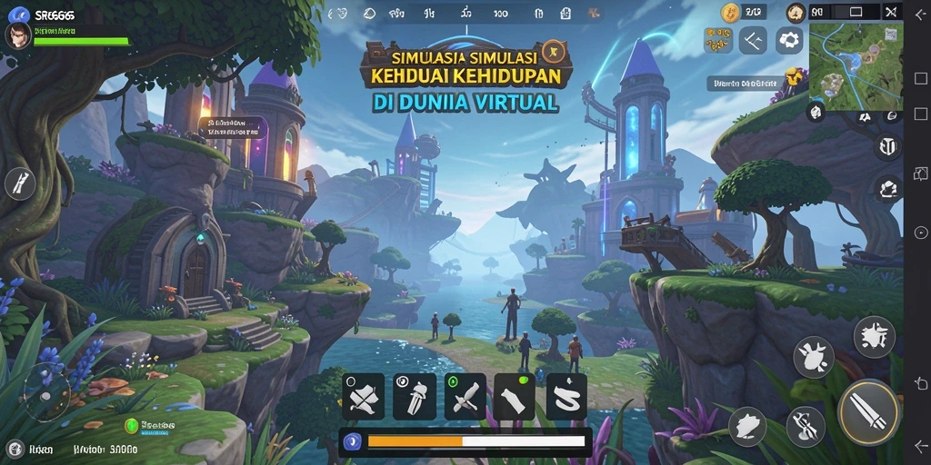 Tampilan gameplay SR6666 yang menampilkan interaksi karakter di dunia virtual.