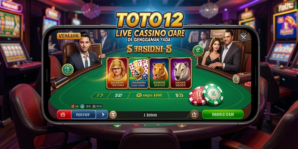 Tampilan gameplay Live Casino TOTO12 yang memukau dan interaktif.