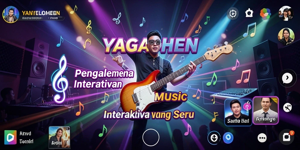 Screenshot YAGAOHEN menunjukkan gameplay seru dan interaktif dengan musik.
